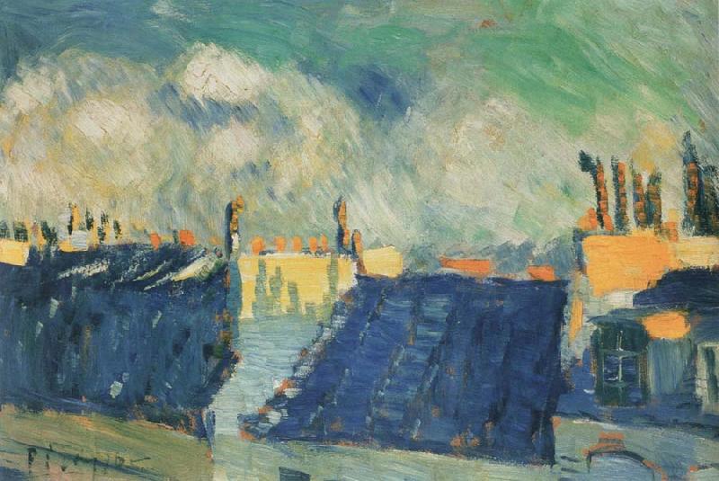 pablo picasso blue roofs oil painting picture